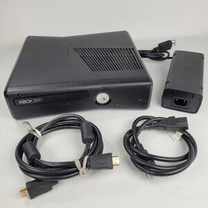 Xbox 360 Slim Console Matte Black Model S 1439 Tested & Working